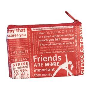 LULULEMON Red Manifesto Coin Purse ID Card Mini Pouch NWOT